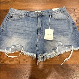 KanCan Blue Distressed Jean Shorts highrise 2xl